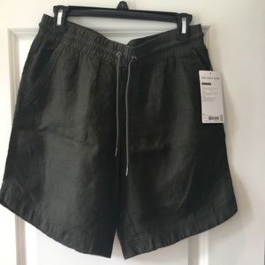 Athleta Cabo Linen Shorts Olive Size 8